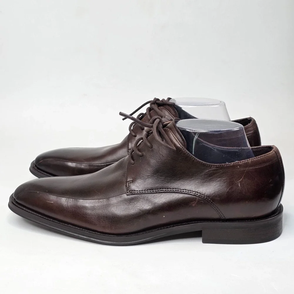 Kenneth Cole Reaction Dress Oxford Shoes Men's Size 9 Dark Brown Leather Classic